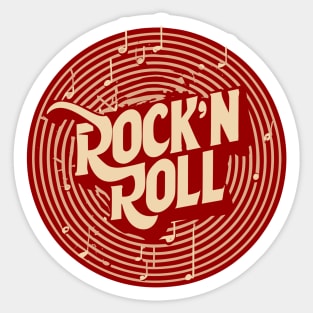 Rock n Roll round logo Sticker